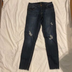 1822 factory distressed raw hem denim size 4